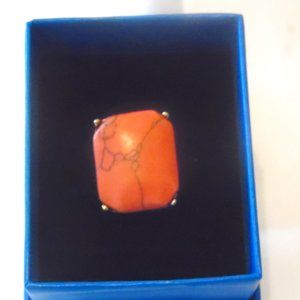 Kelly by Kelly Simulated Coral Gemstone Ting Size 9